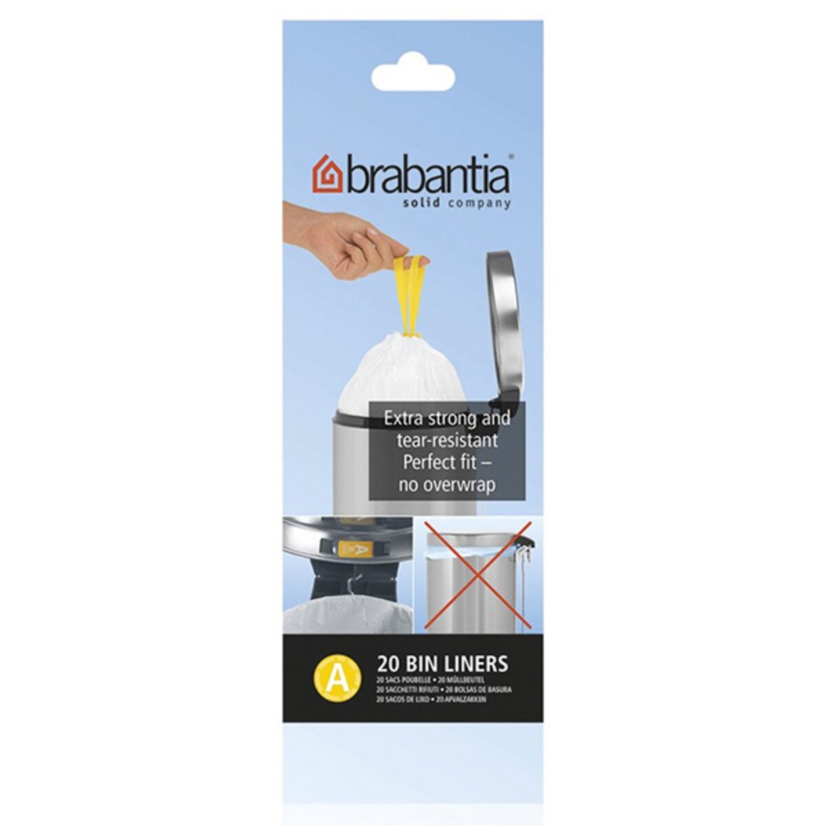 BRABANTIA Rouleau de 20 sacs poubelles a 3l 311727 pas cher