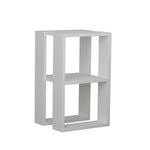 TOILINUX Table de nuit ajourée en bois - Blanc