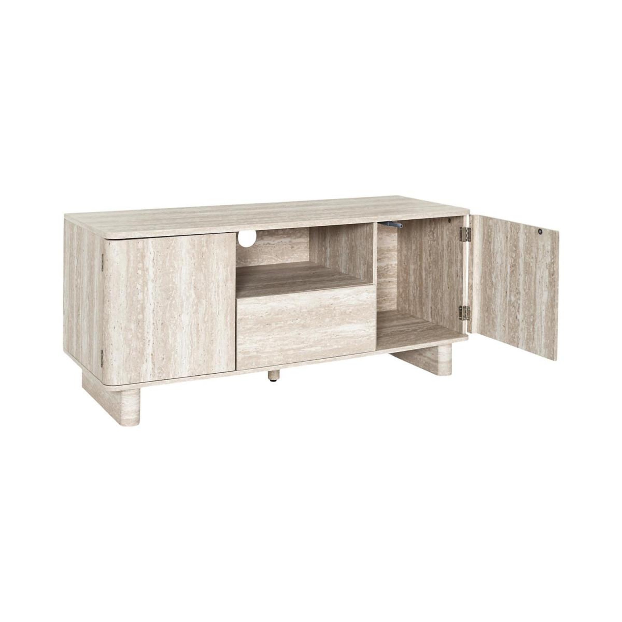 Voir la diapositive 3 : The Home Deco Factory Meuble tv 2 portes & 1 tiroir  pietra  110cm beige