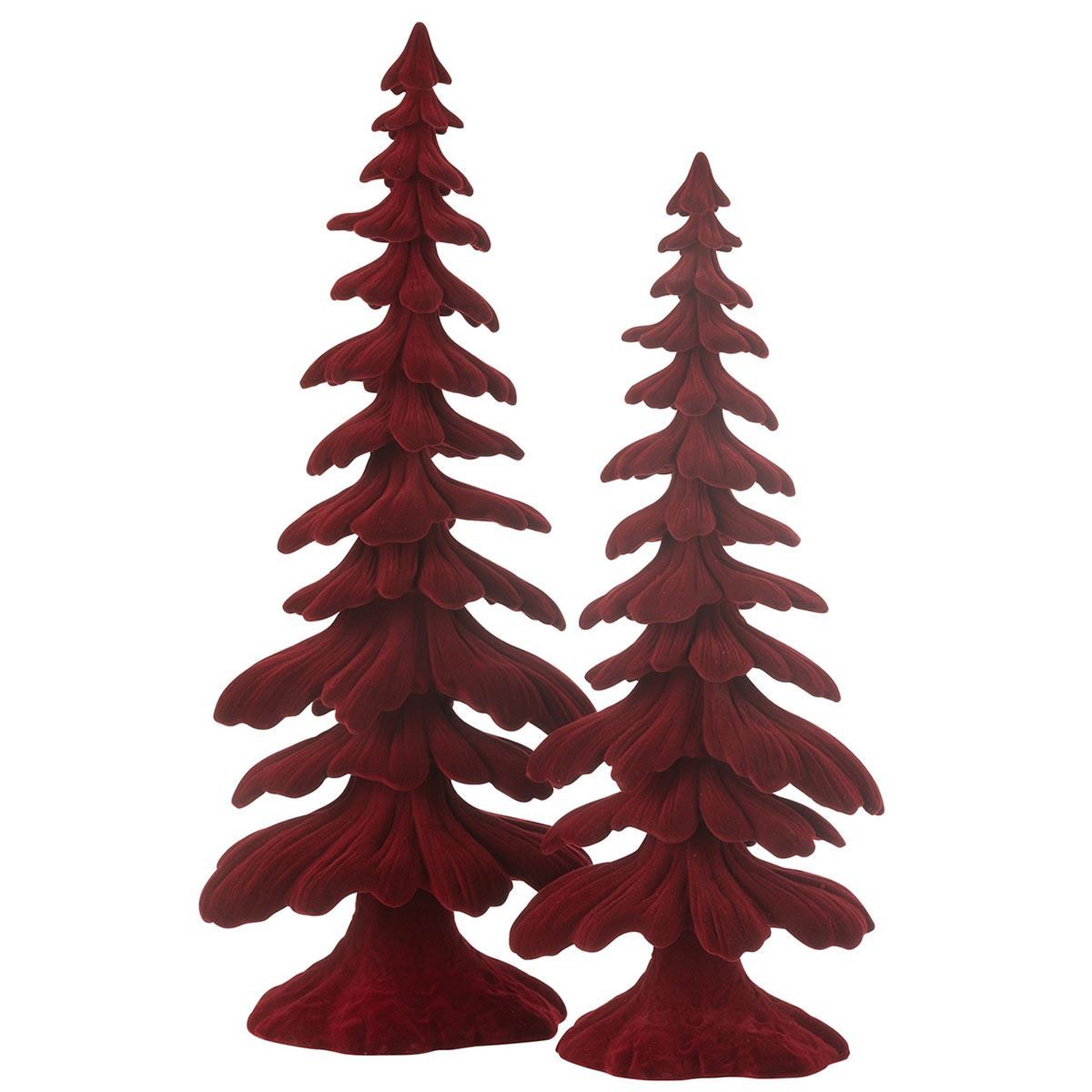 Voir la diapositive 2 : J-LINE Sapin déco en résine  luciano  51cm rouge