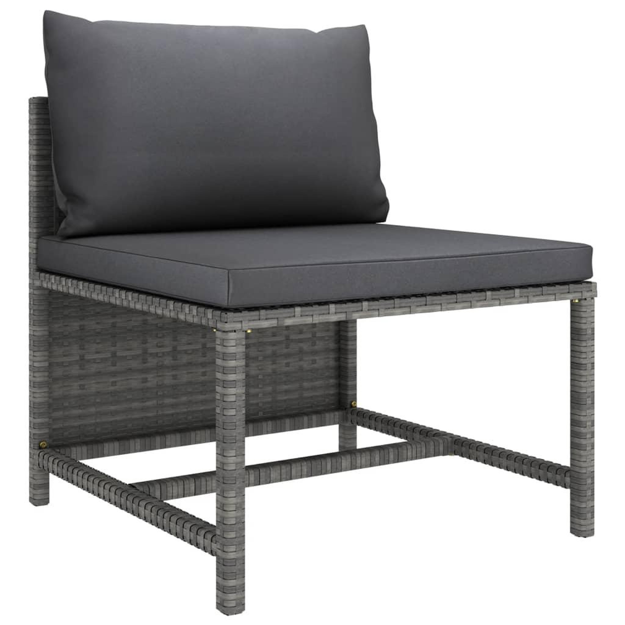 Voir la diapositive 5 : VIDAXL Salon de jardin 9 pcs avec coussins resine tressee gris