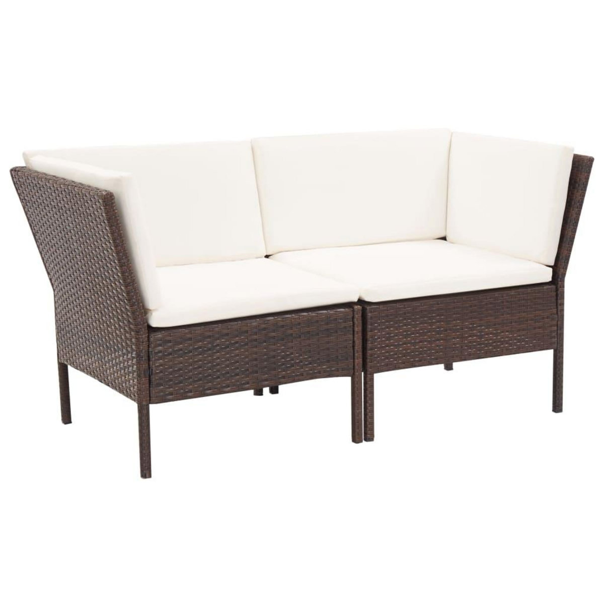 VIDAXL Salon de jardin 8 pcs avec coussins resine tressee marron