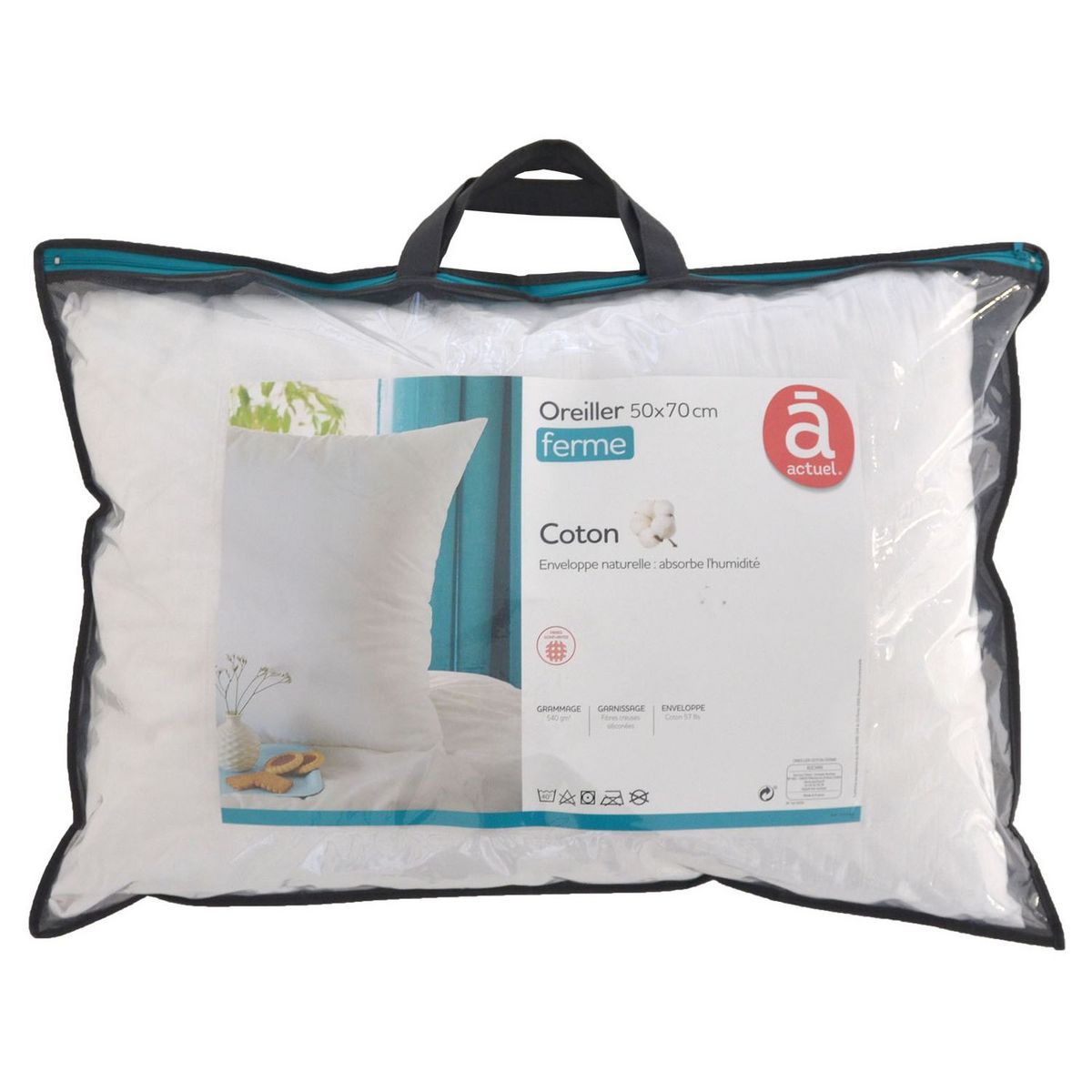 ACTUEL Oreiller soutien ferme en coton 57 fils 