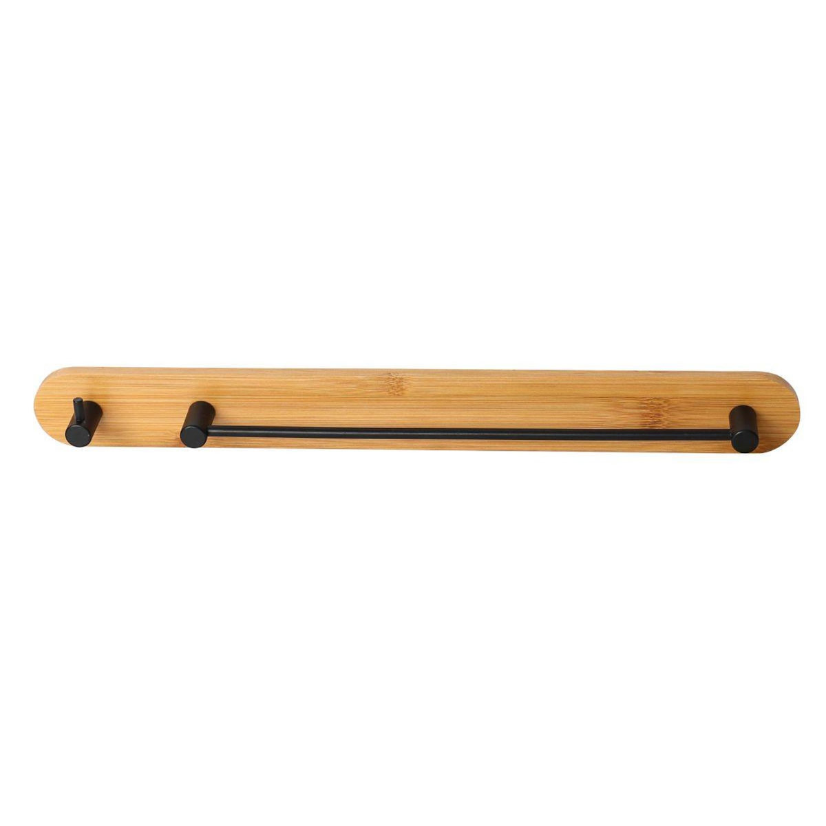 Paris Prix Porte Serviette Adhésif  Fixeo  40cm Naturel & Noir
