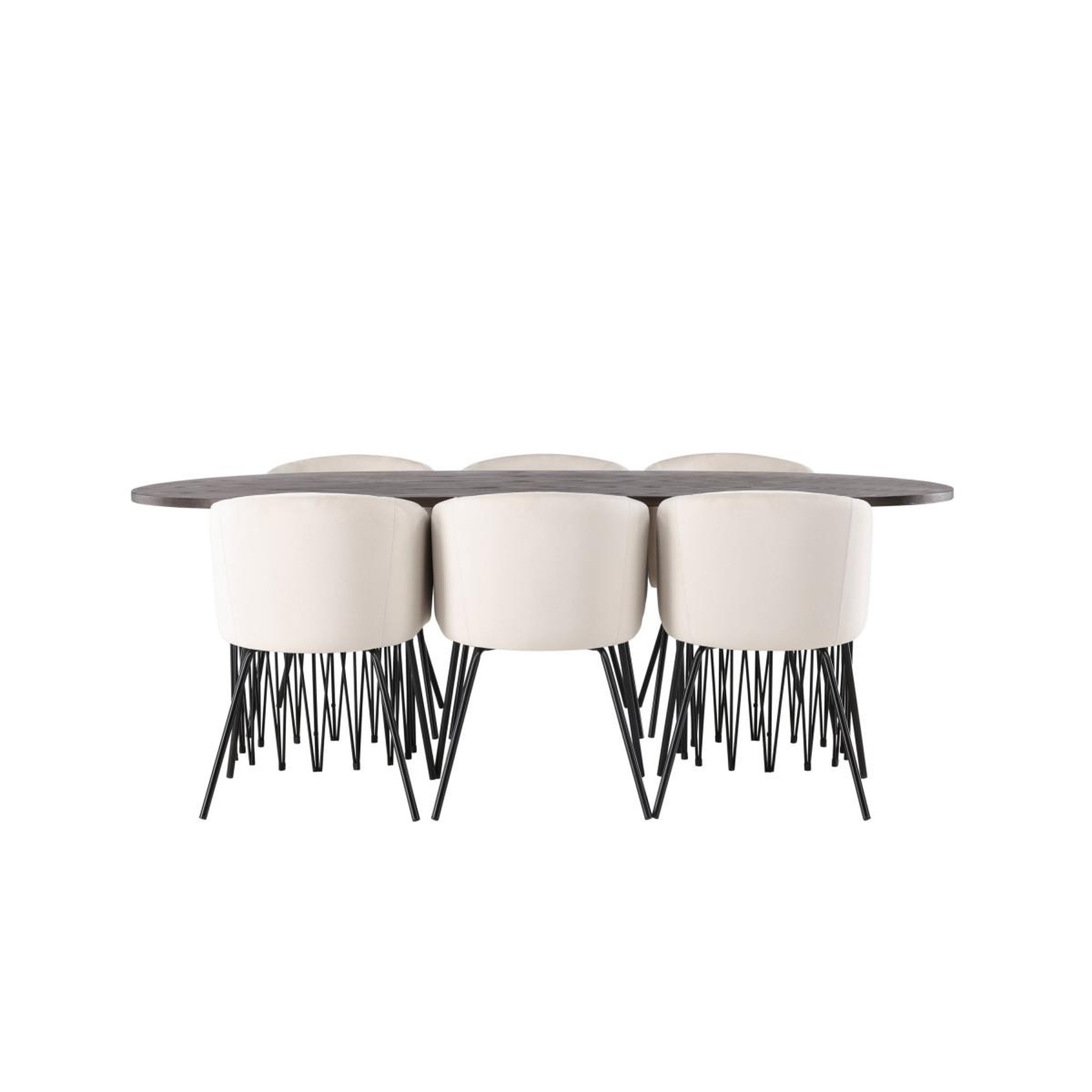 Voir la diapositive 2 : Paris Prix Ensemble table à manger & 6 chaises  stone & berit  220cm beige & moka