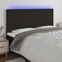 Voir la diapositive 1 : VIDAXL Tete de lit a LED Noir 200x5x118/128 cm Tissu