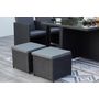Voir la diapositive 4 : CONCEPT USINE Table et chaises 10 places encastrables en résine noir-gris MONACO