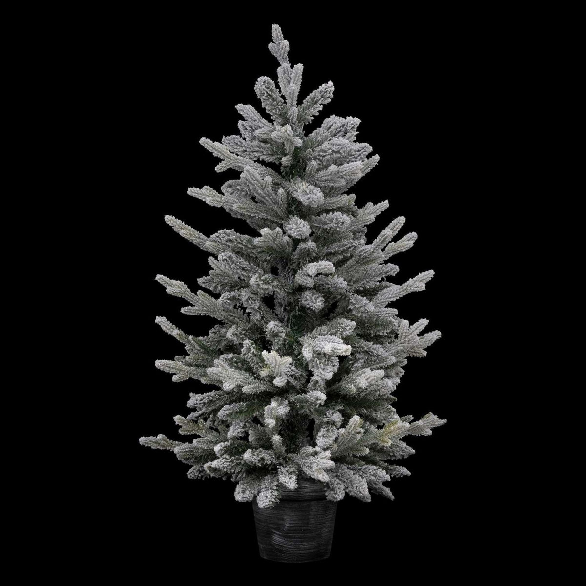 ATMOSPHERA Sapin de Noël artificiel Frosty en pot - H. 100 cm - Blanc