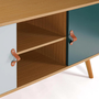Voir la diapositive 5 : ID MARKET Meuble TV 113 cm scandinave ALIZE bois et vert