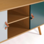 Voir la diapositive 5 : ID MARKET Meuble TV 113 cm scandinave ALIZE bois et vert