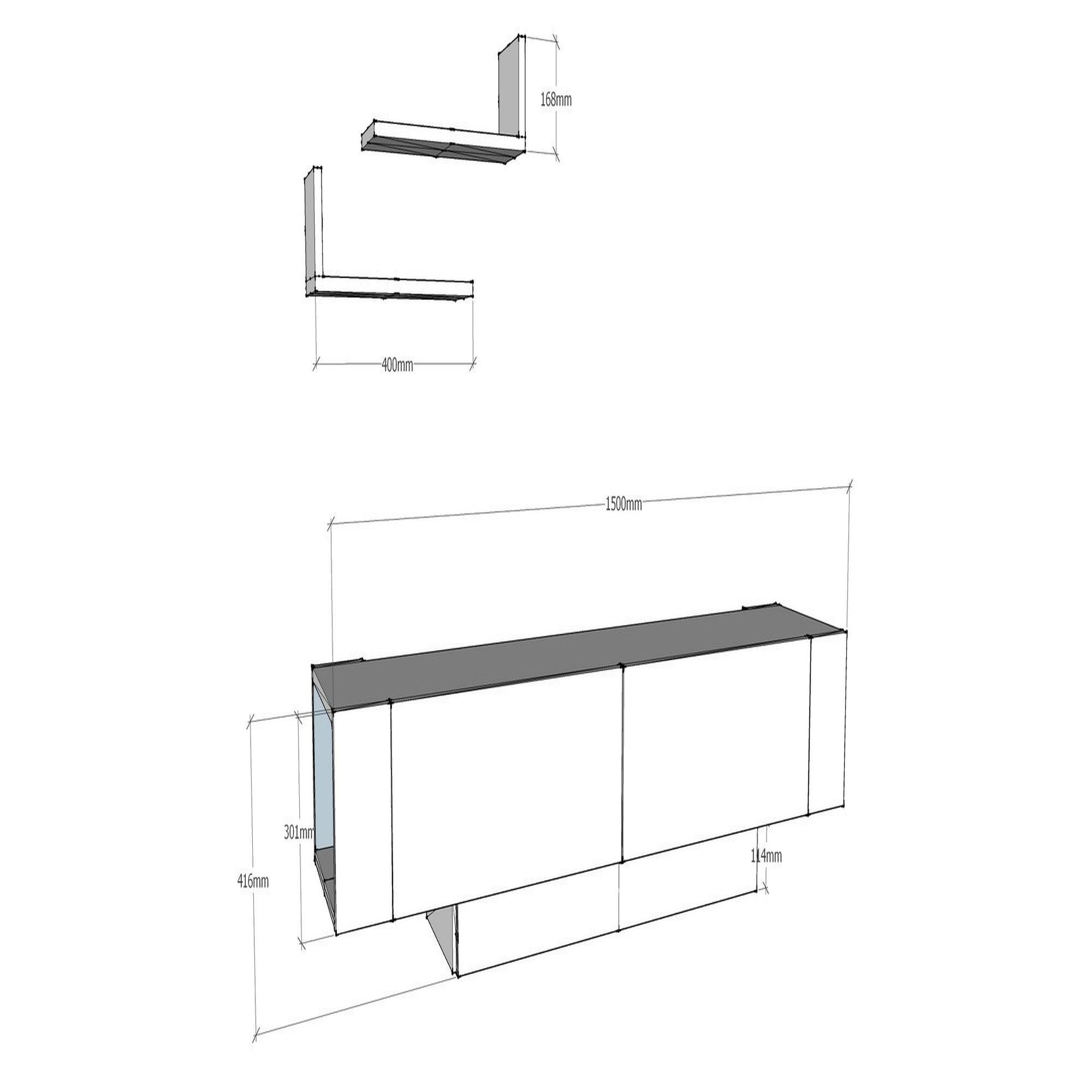 Voir la diapositive 4 : Habitat et Jardin Meuble tv en bois  matera  - 150 x 31 x 41 cm - marron
