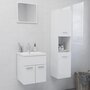 VIDAXL Ensemble de meubles de salle de bain Blanc brillant Agglomere