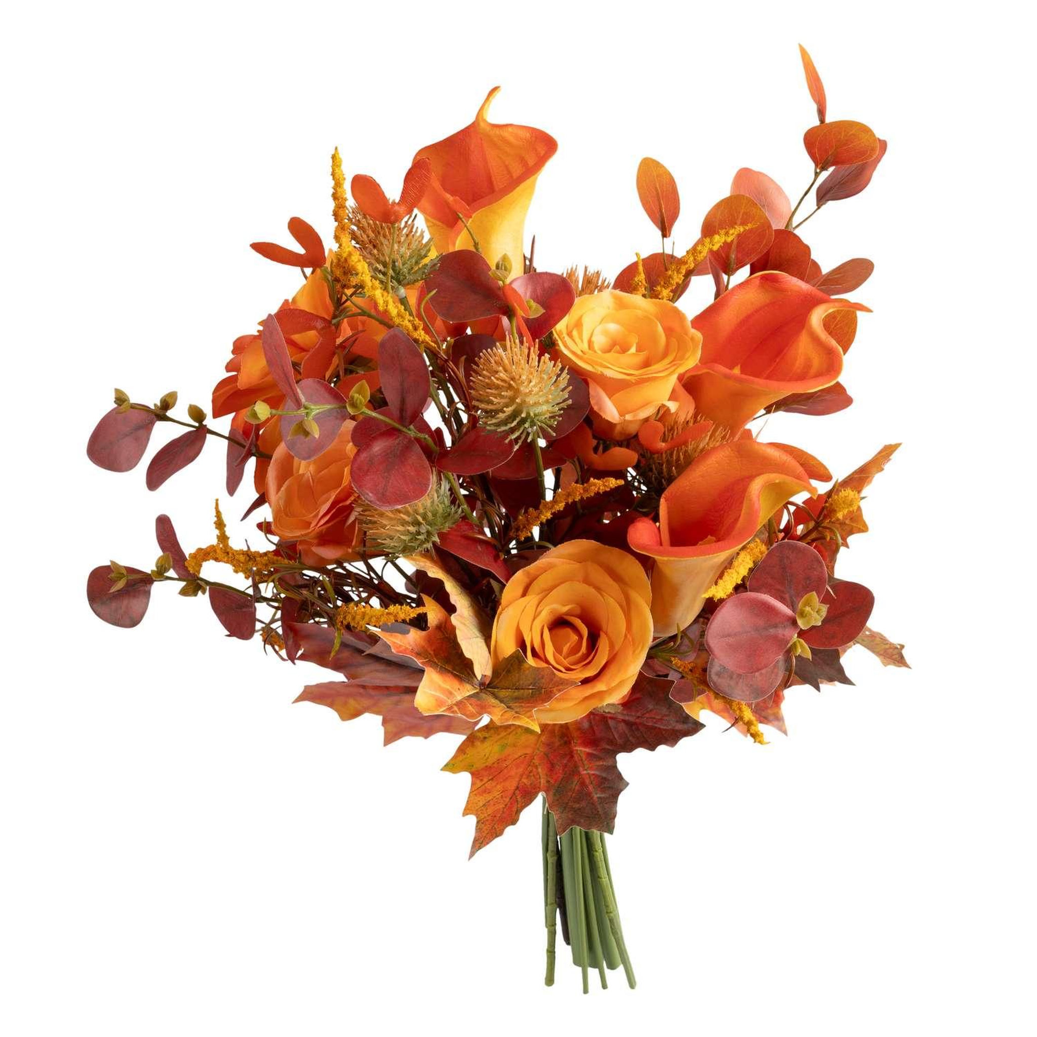 Voir la diapositive 1 : ATMOSPHERA Bouquet artificiel automnal - H. 55 cm - Orange