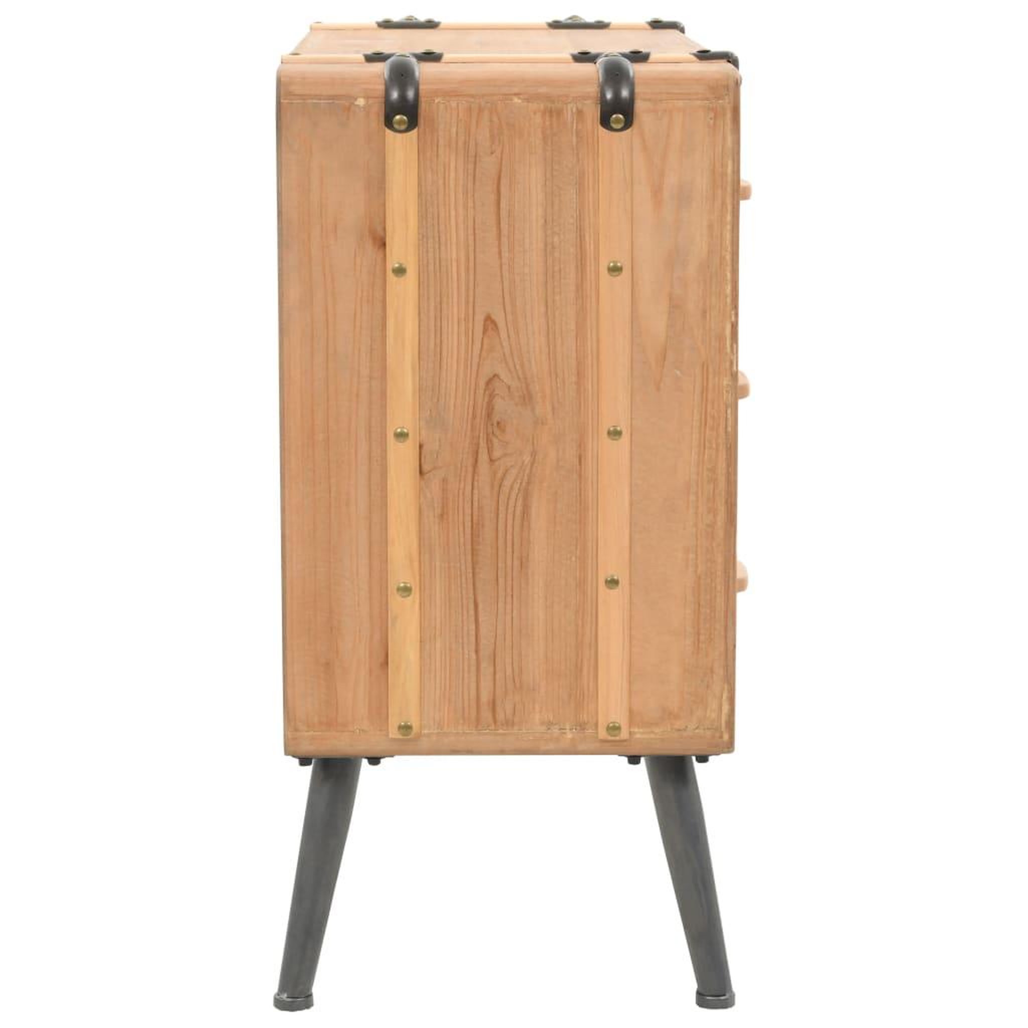 Voir la diapositive 3 : VIDAXL Armoire a tiroirs bois de sapin massif 91x35x73 cm