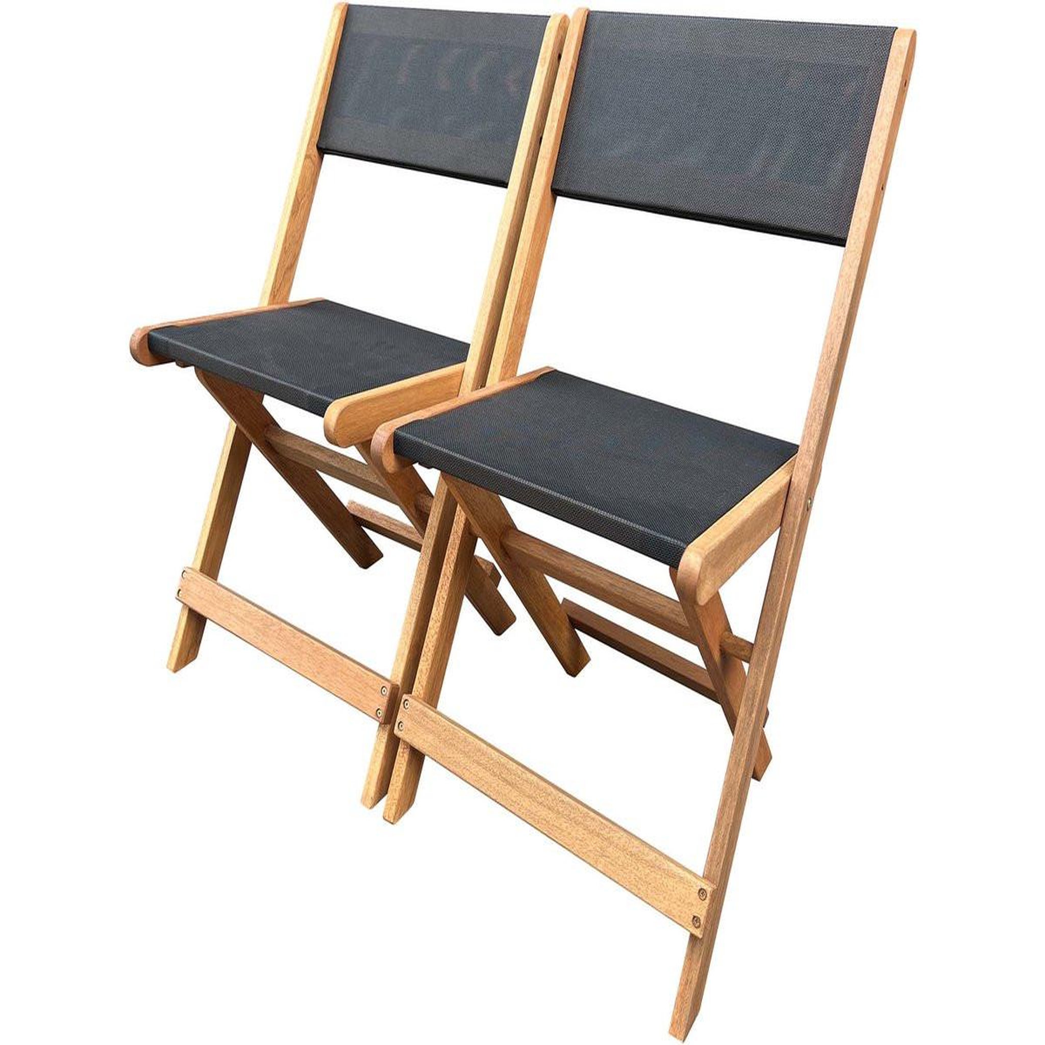 Habitat et Jardin Chaise pliante en bois exotique  seoul  - maple - noir - lot de 2