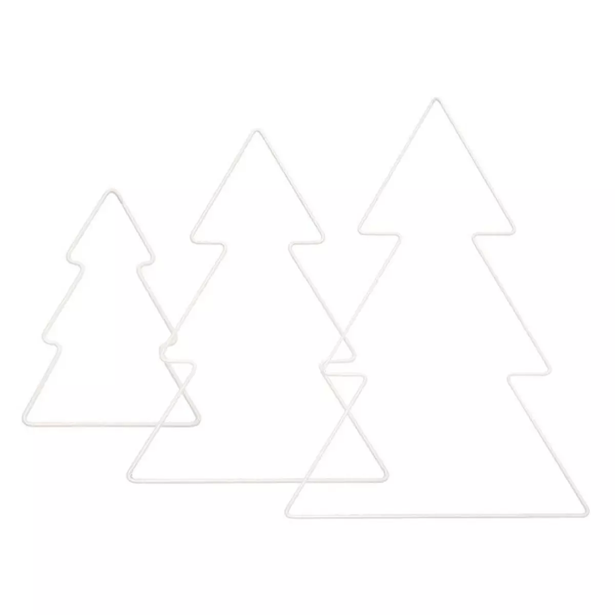 RICO DESIGN 3 sapins de Noël métalliques blancs - 11, 14, 20 cm