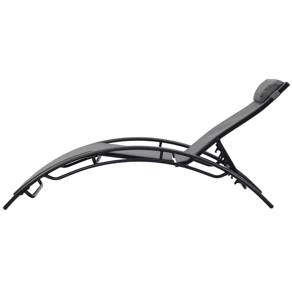 Habitat et Jardin Bain de soleil en aluminium  Beauty  - Phoenix - Gris foncé / Noir - Lot de 2