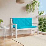 VIDAXL Coussins de banc de jardin lot de 2 turquoise 120x50x7 cm tissu