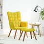 Voir la diapositive 3 : VIDAXL Chaise de relaxation avec tabouret jaune velours