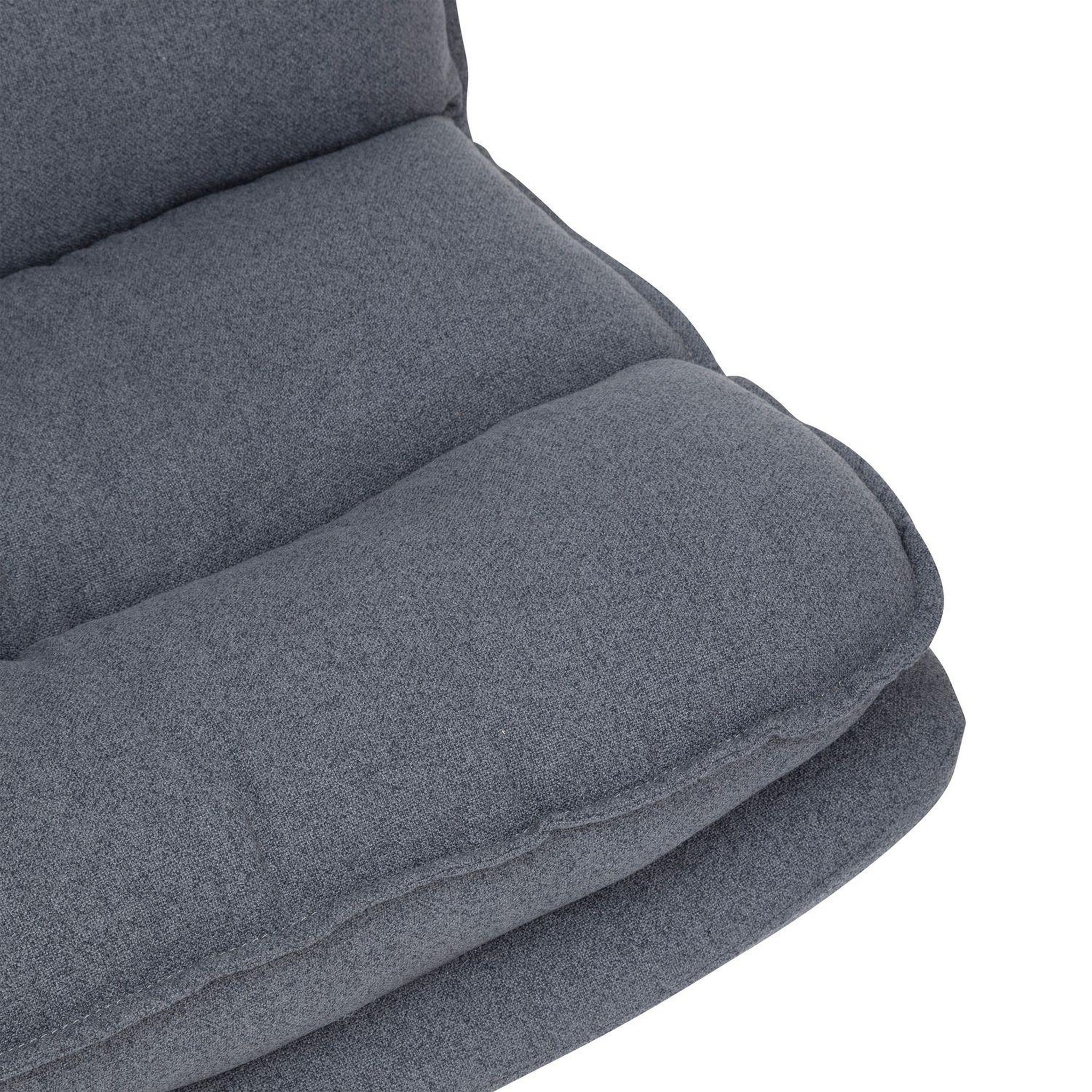 Voir la diapositive 4 : ATMOSPHERA Fauteuil pivotant en tissu et pieds métal HARPER