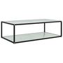 Voir la diapositive 1 : VIDAXL Table basse Blanc 120x60x35 cm Verre trempe