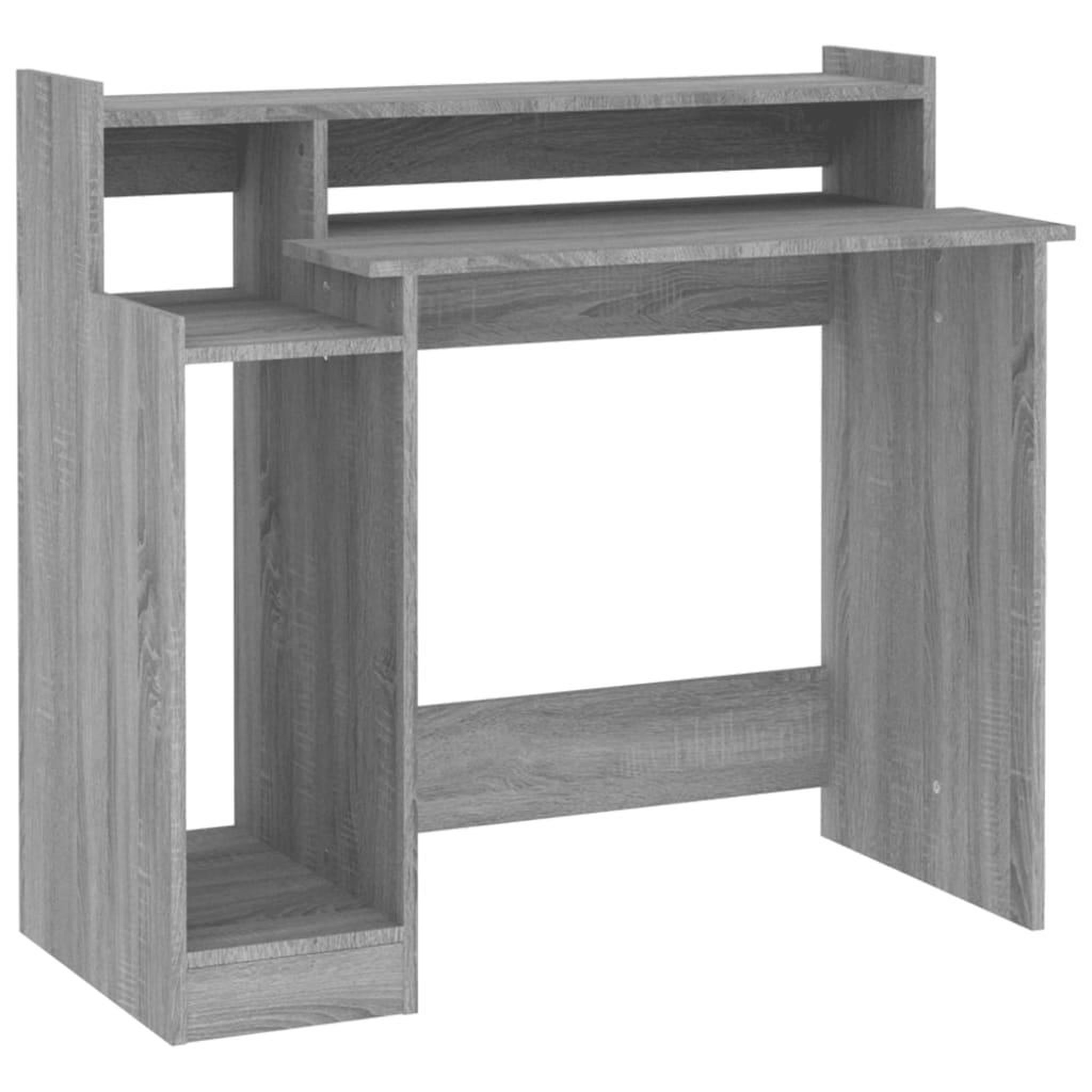 Voir la diapositive 3 : VIDAXL Bureau et lumieres LED Sonoma gris 97x45x90cm Bois d'ingenierie