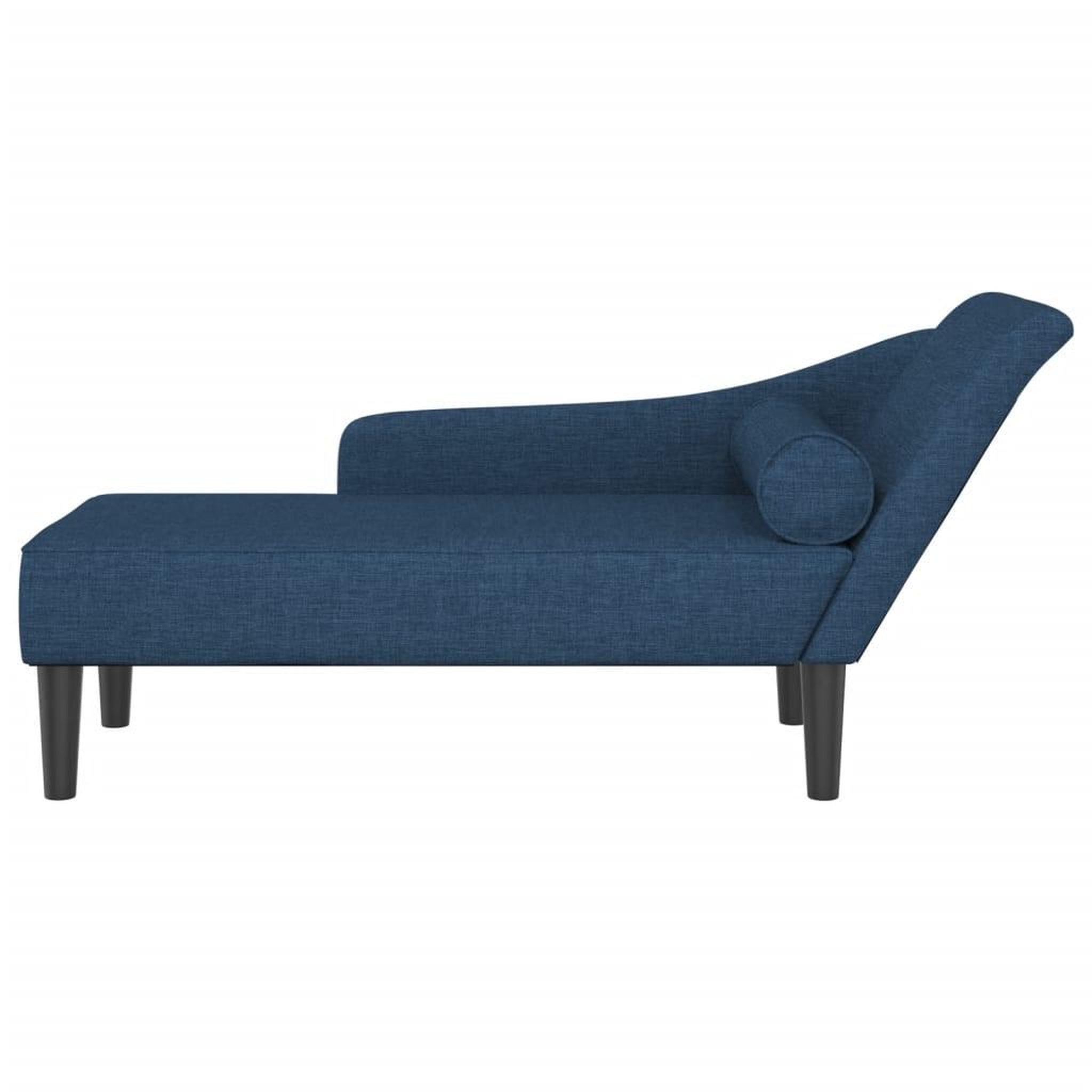 Voir la diapositive 3 : VIDAXL Chaise longue avec coussins bleu tissu
