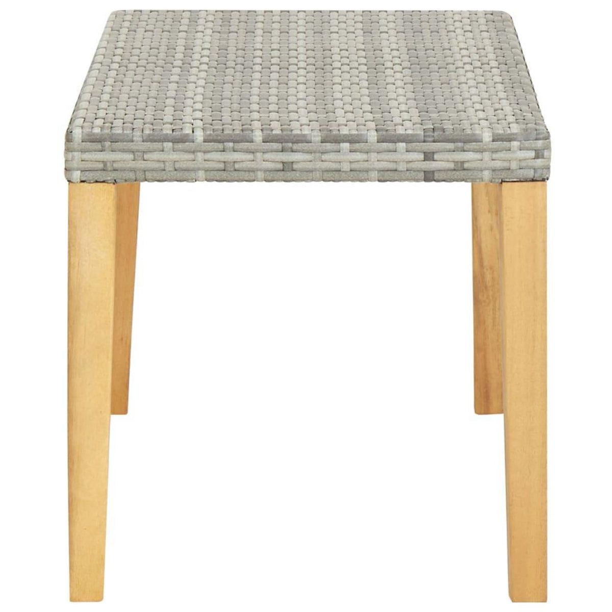 VIDAXL Banc de jardin 120 cm Gris Resine tressee et bois d'acacia