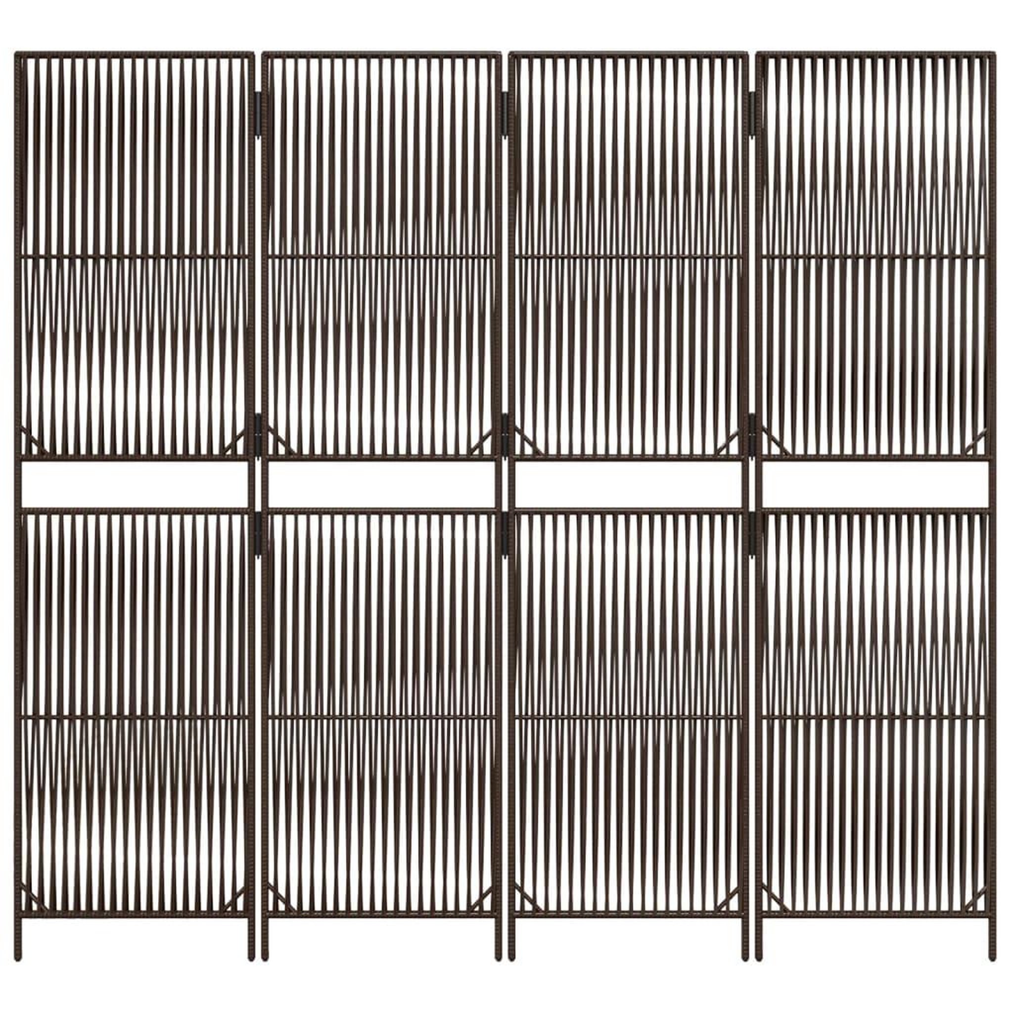 Voir la diapositive 5 : VIDAXL Cloison de separation 4 panneaux marron resine tressee