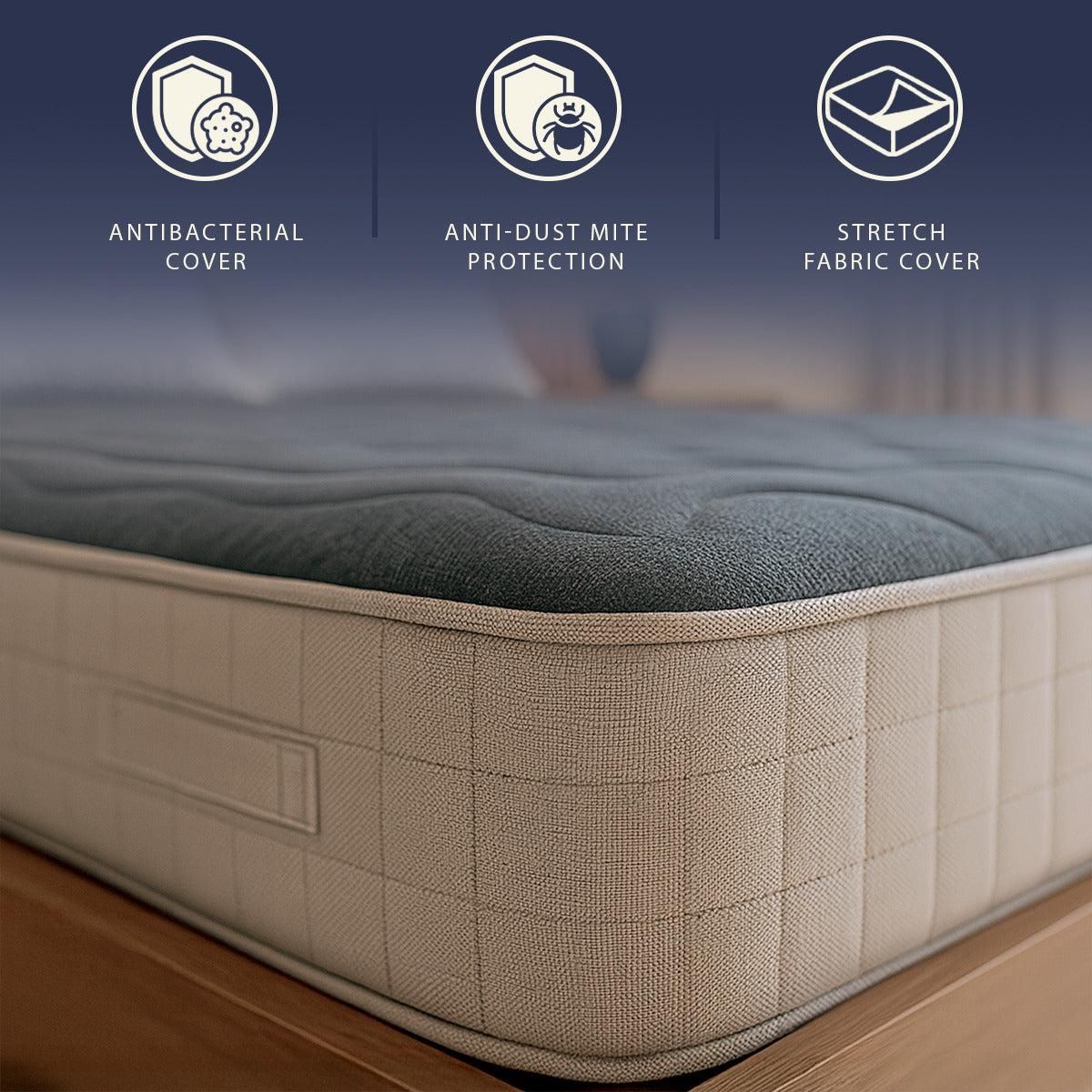 THE WHITE STONE Matelas 80x190 cm en Mémoire de Forme 9 Zones | Hauteur 18 cm | Orthopédique, Respirant & Hypoallergénique | Revêtement Anti-acariens & Antibactérien