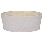 VIDAXL Lavabo Creme Ø40x15 cm Marbre