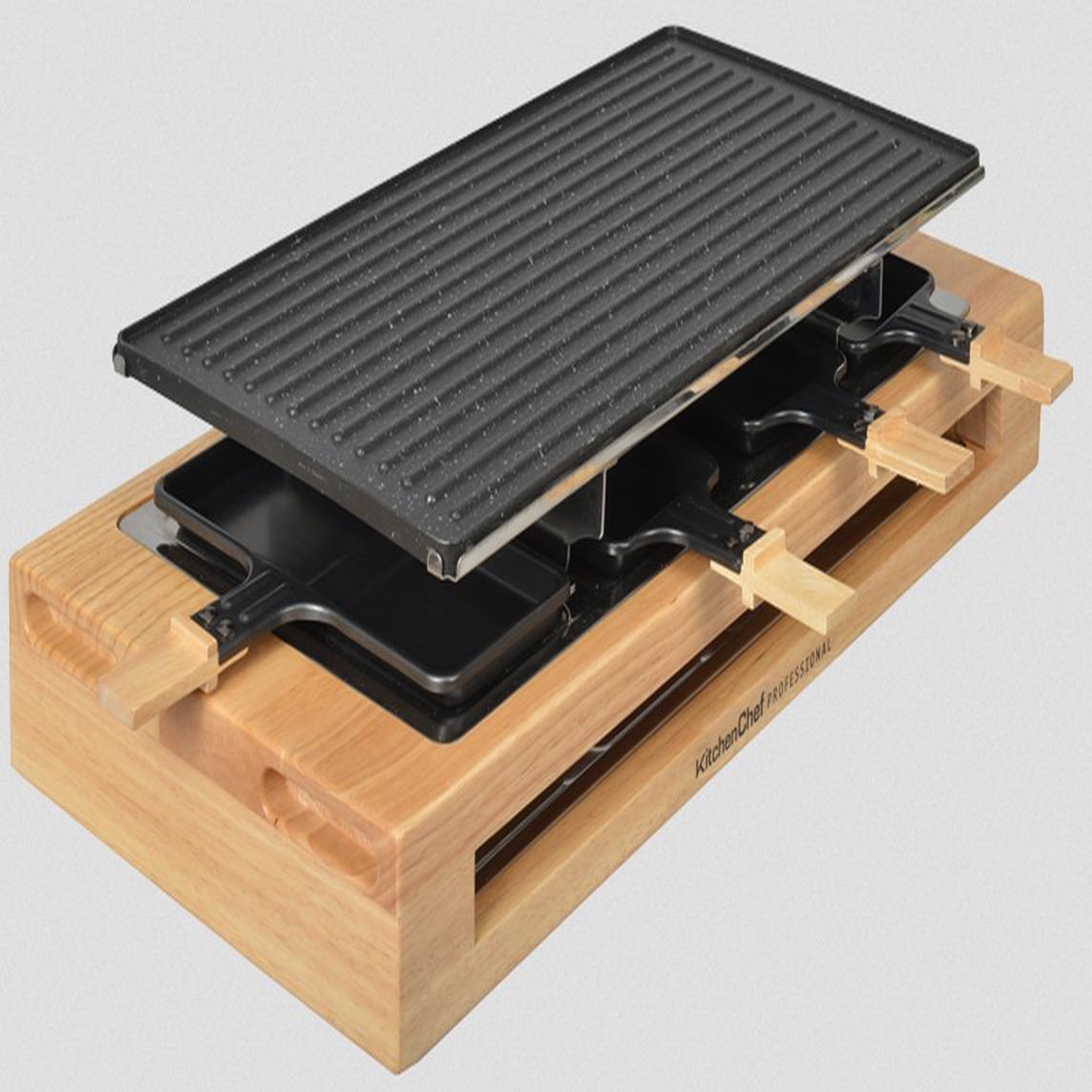 Kitchen chef Appareil à raclette 8 personnes 1500w - KCWOOD8MAXI