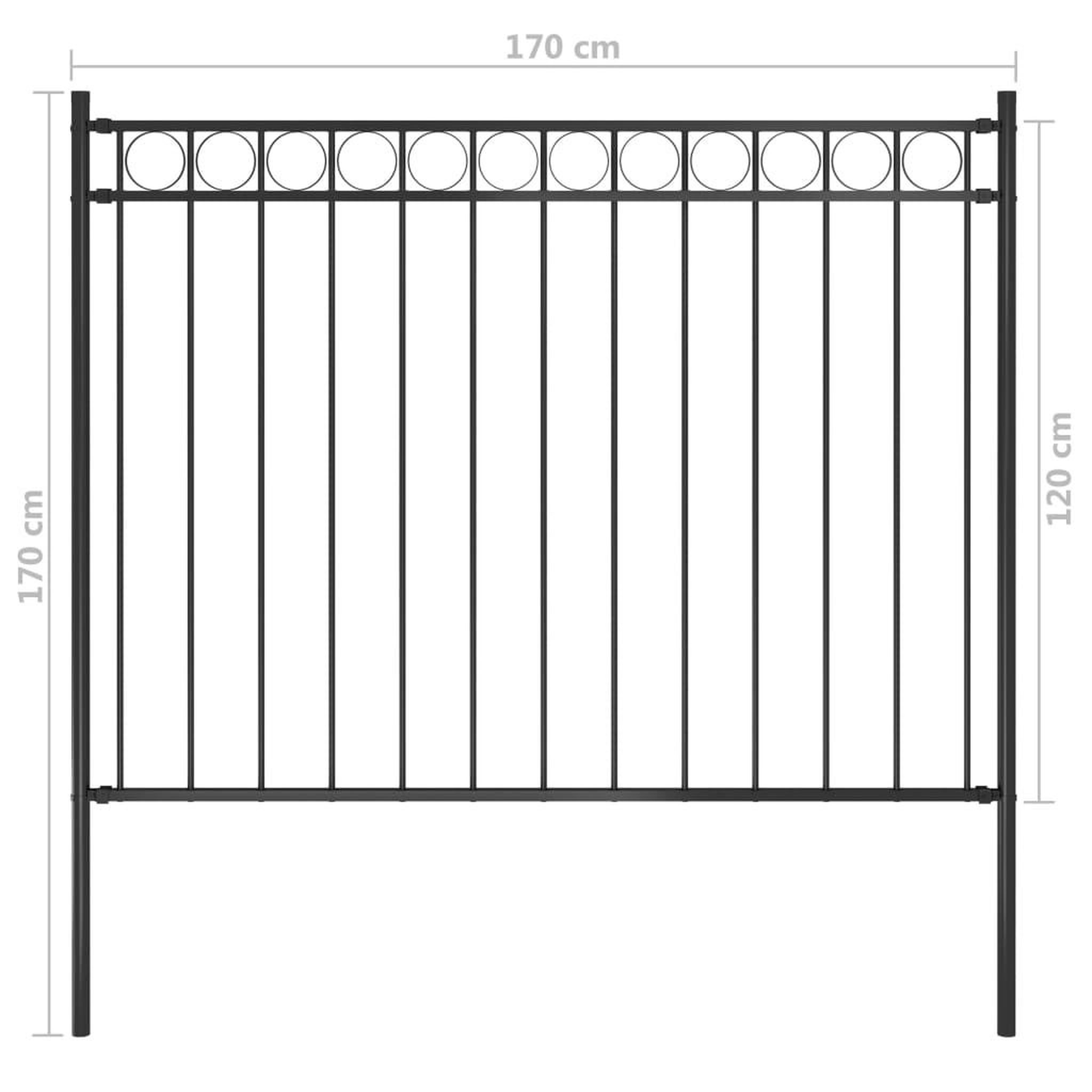 Voir la diapositive 5 : VIDAXL Cloture de jardin Acier 1,7x1,2 m Noir