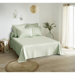 ACTUEL Parure de drap brodée en coton 57 fils FLOCON. Coloris disponibles : Vert