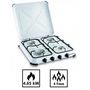 Voir la diapositive 5 : Kemper Réchaud gaz portable 4 feux 4650W Blanc laqué Couvercle KEMPER