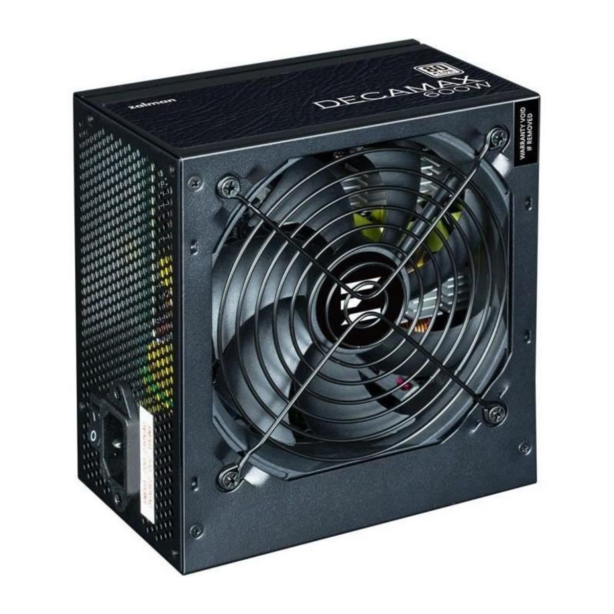 Zalman Alimentation PC - ZALMAN - DecaMax 600W - 80+ - Non modulaire - Ventilateur 120mm - Noir
