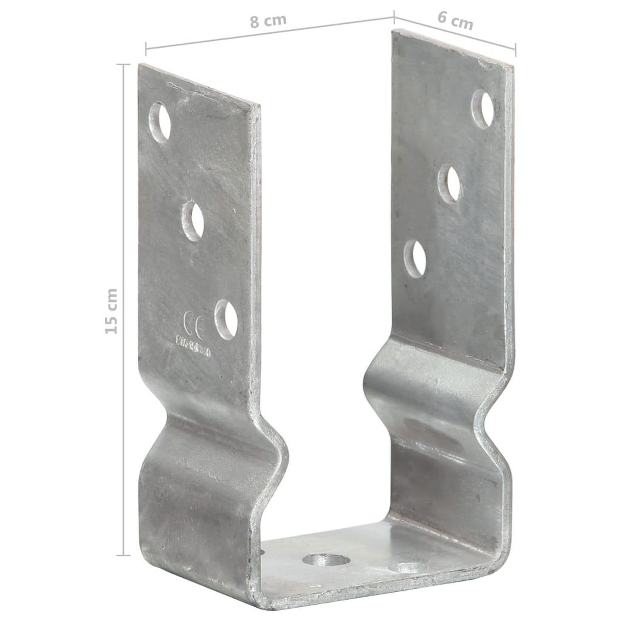 Voir la diapositive 6 : VIDAXL Piquets de cloture 12 pcs argente 8x6x15 cm acier galvanise