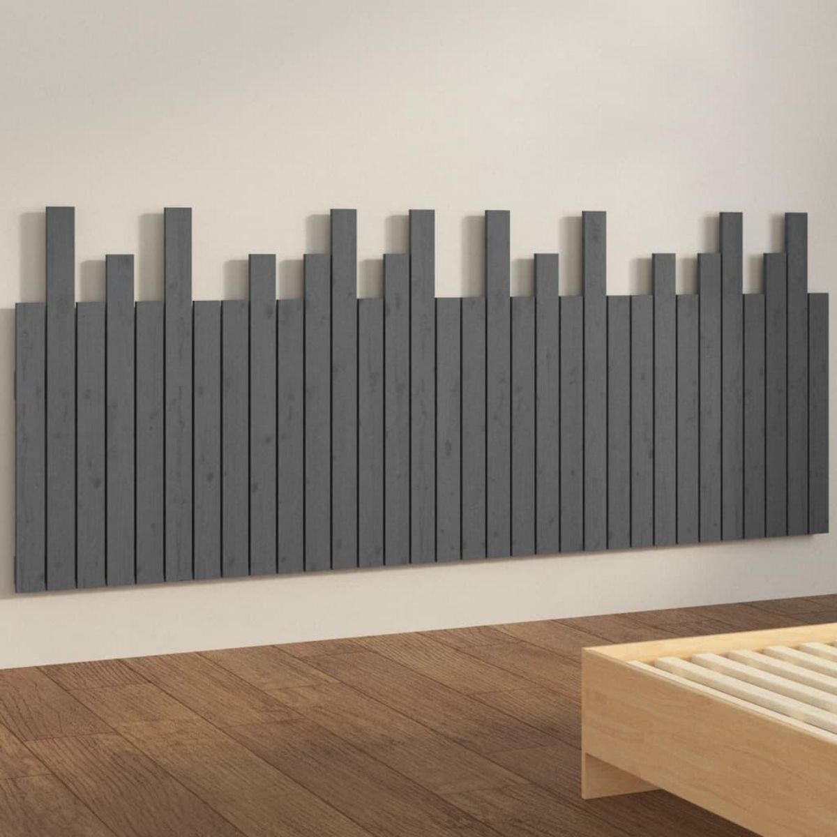VIDAXL Tete de lit murale Gris 204x3x80 cm Bois massif de pin
