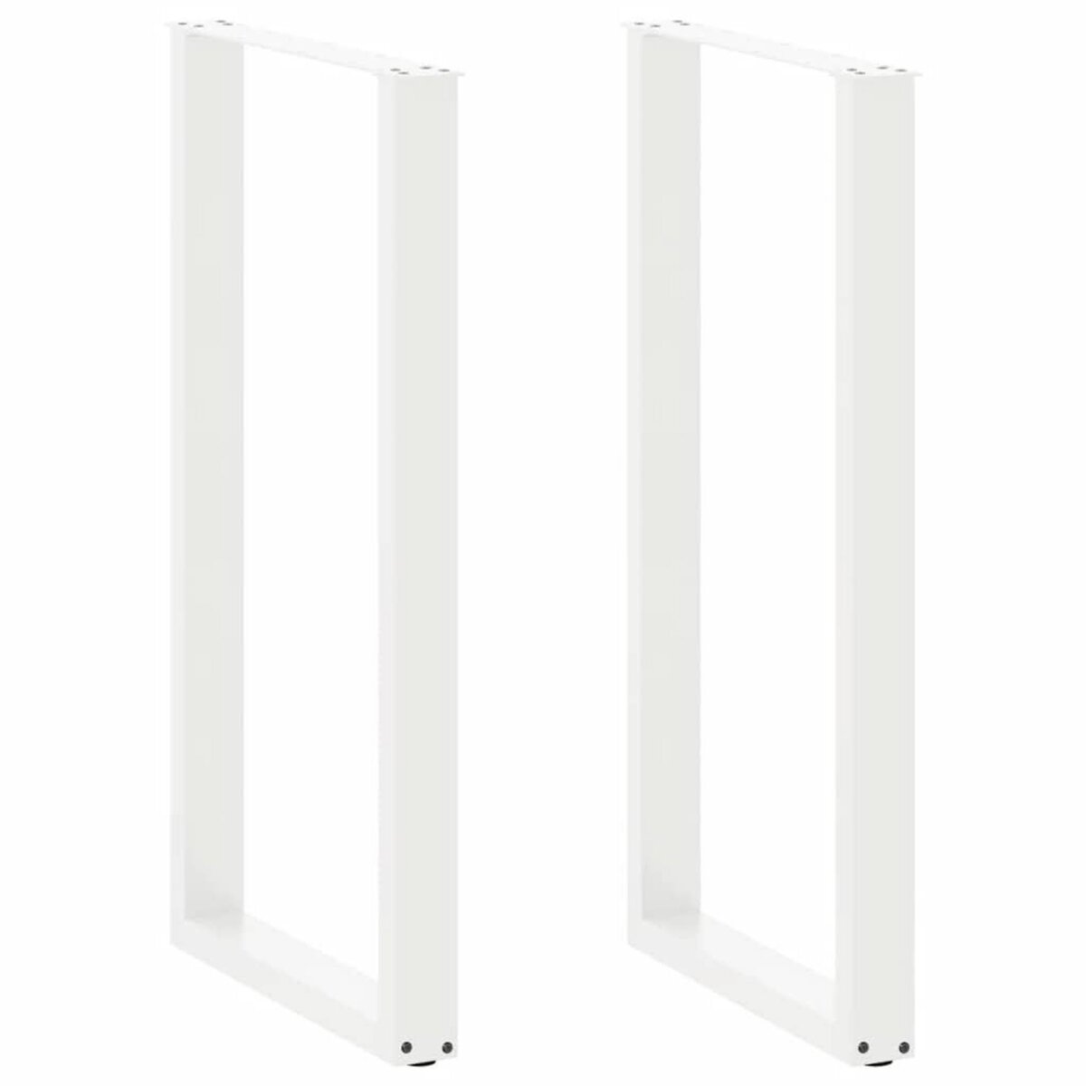 VIDAXL Pieds de table basse forme de U 2pcs blanc 60x(110-111)cm acier