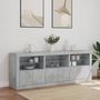 Voir la diapositive 4 : VIDAXL Buffet avec lumieres LED gris beton 181,5x37x67 cm