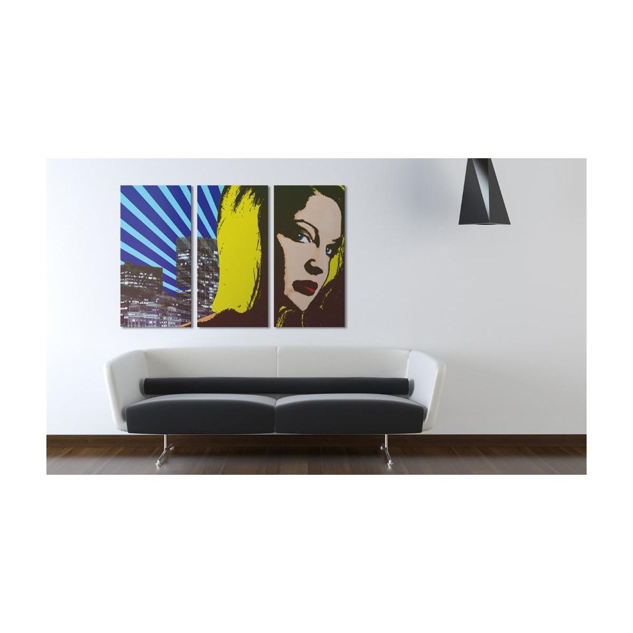Voir la diapositive 2 : Paris Prix Tableau Imprimé 3 Panneaux  Femme Pop Art