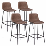 Voir la diapositive 1 : ID MARKET Lot de 4 tabourets de bar SPRING marron vintage
