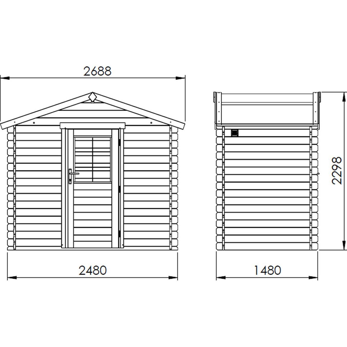 Forest Style Abri de jardin bois - 2,8m² - NICIA 