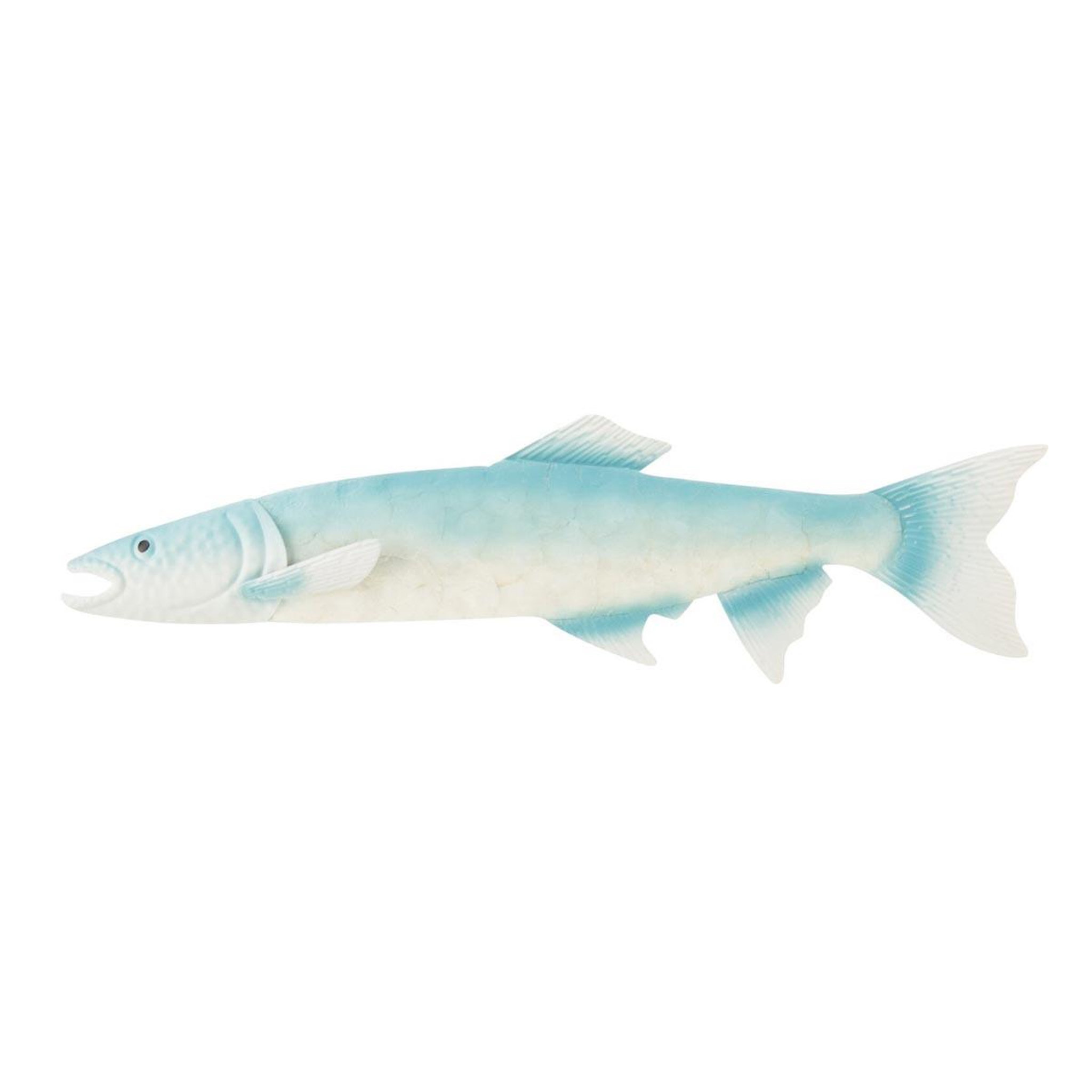 J-LINE Déco murale poisson en métal  marée  59cm bleu clair