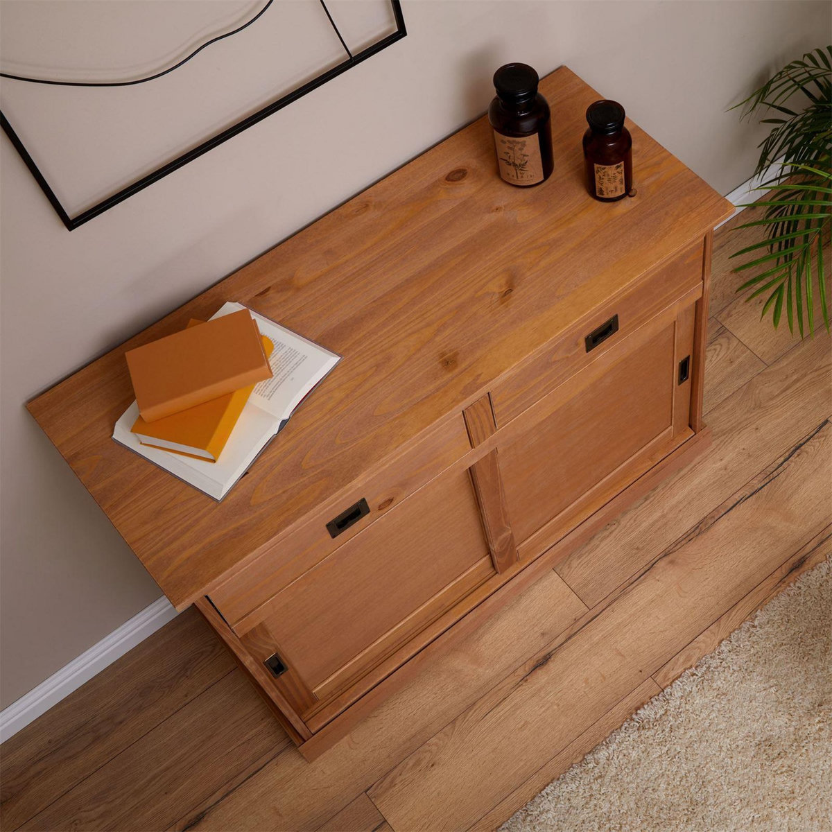 IDIMEX Buffet SAVONA en pin massif, 2 tiroirs et 2 portes