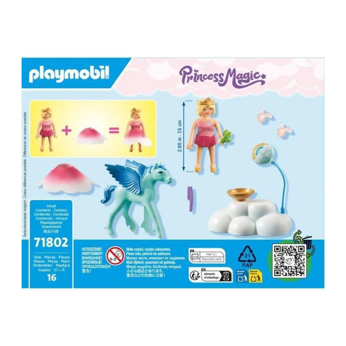 PLAYMOBIL 71802 Princesse et poulain aile, nuage et accessoires