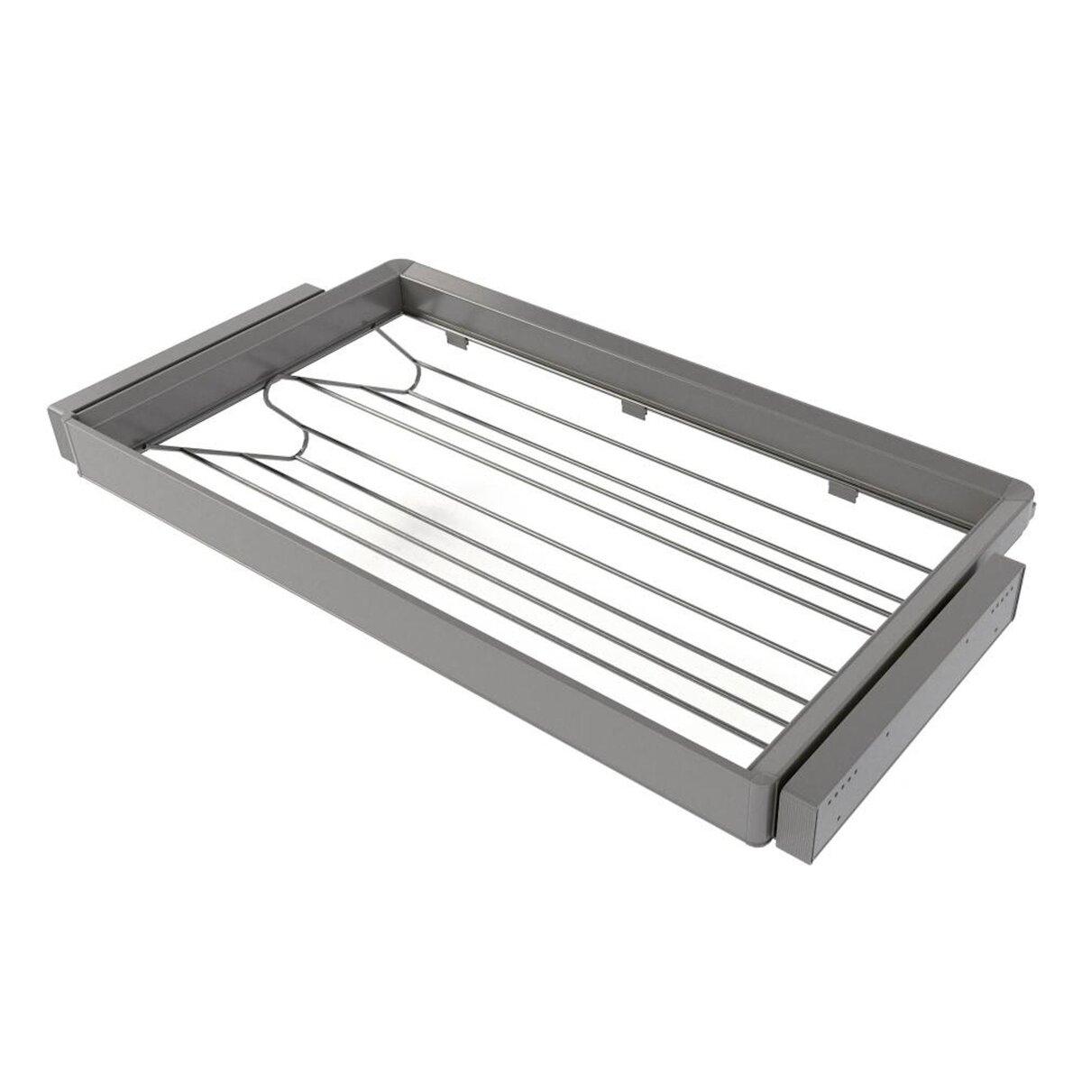 EMUCA SRL Kit tiroir à chaussures et rack ajustable Quartz pour armoires -  glissières extension totale et à fermeture douce -  Module 90cm -  Finition Titane