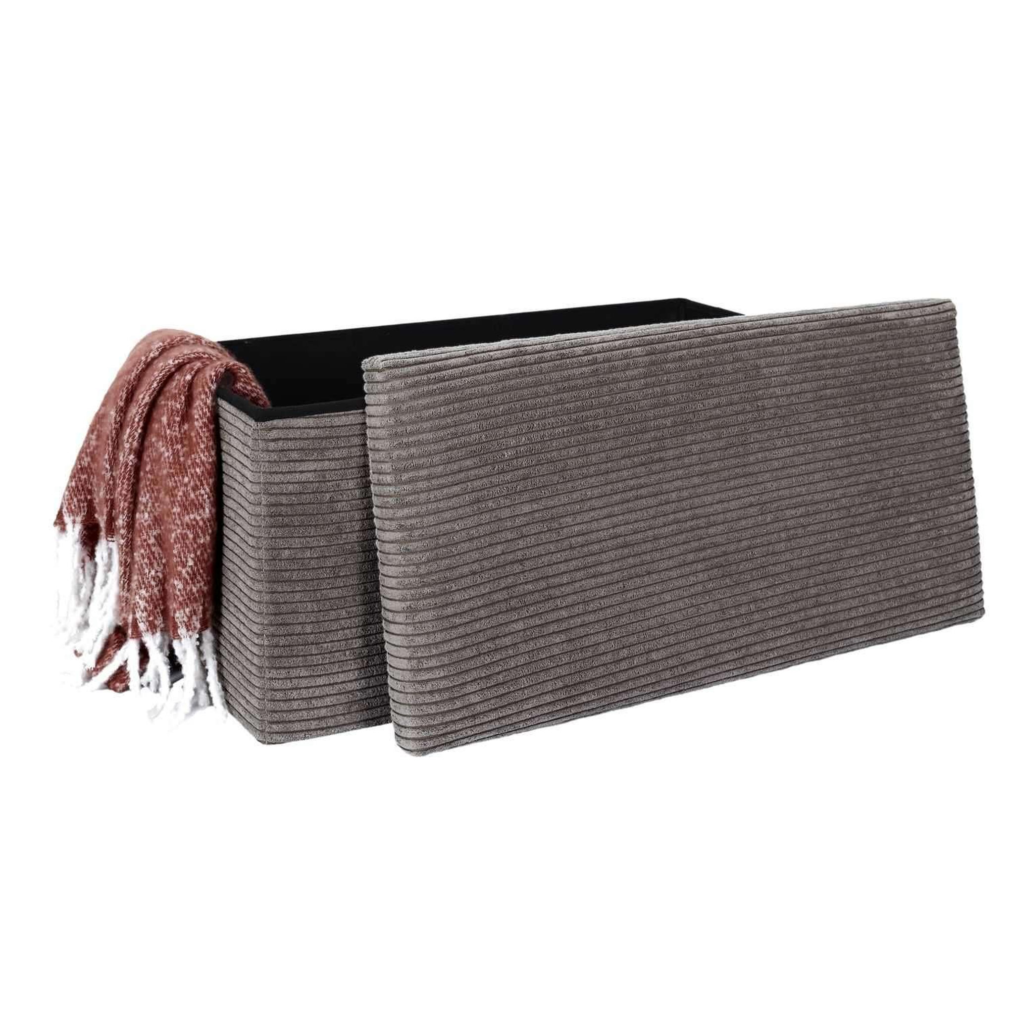Voir la diapositive 5 : The Home Deco Factory Banc de rangement pliable effet côtelé DRAMMEN