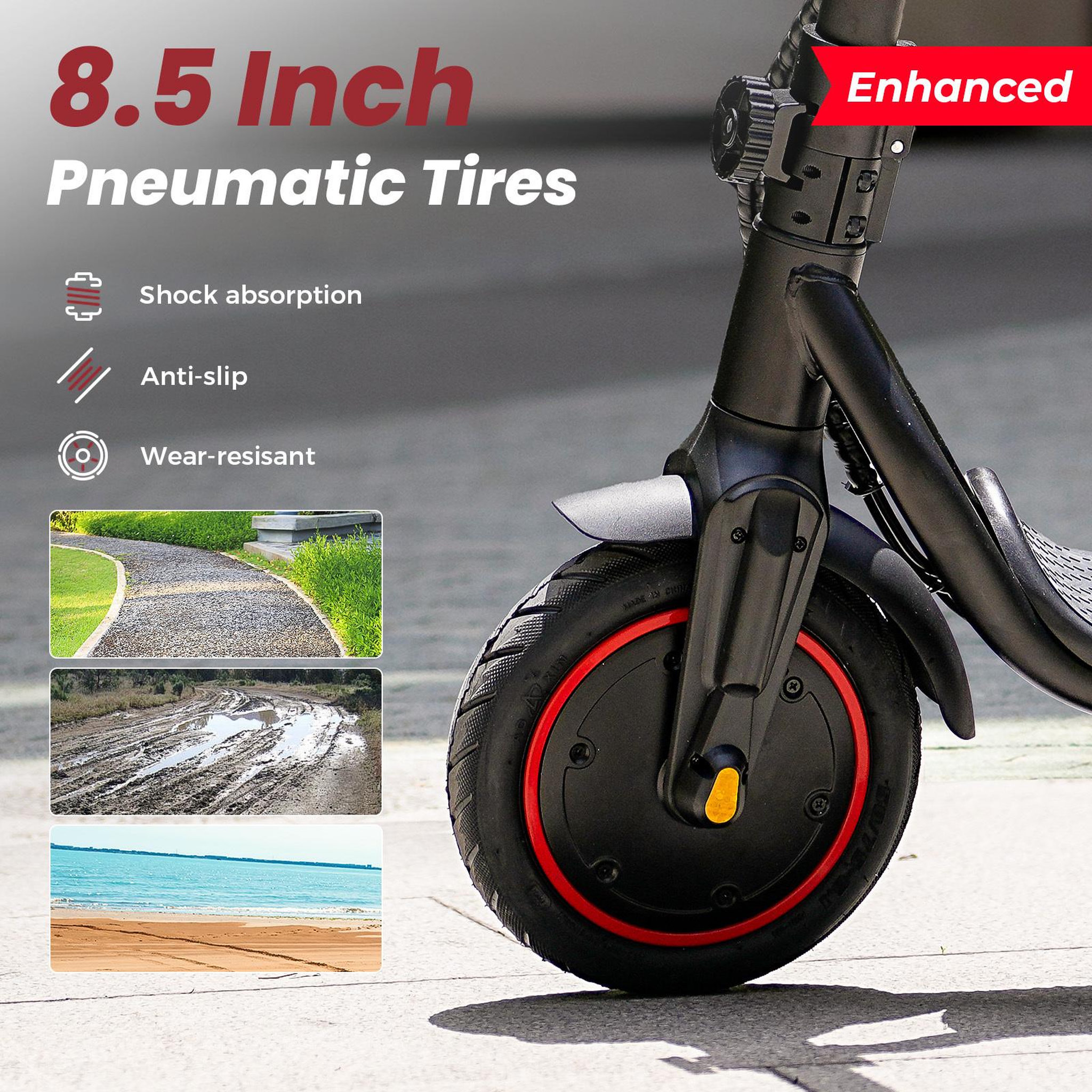 Voir la diapositive 6 : ISCOOTER Trottinette électrique iScooter W5, pneus 8,5 , pliable, batterie 7,8 Ah, application