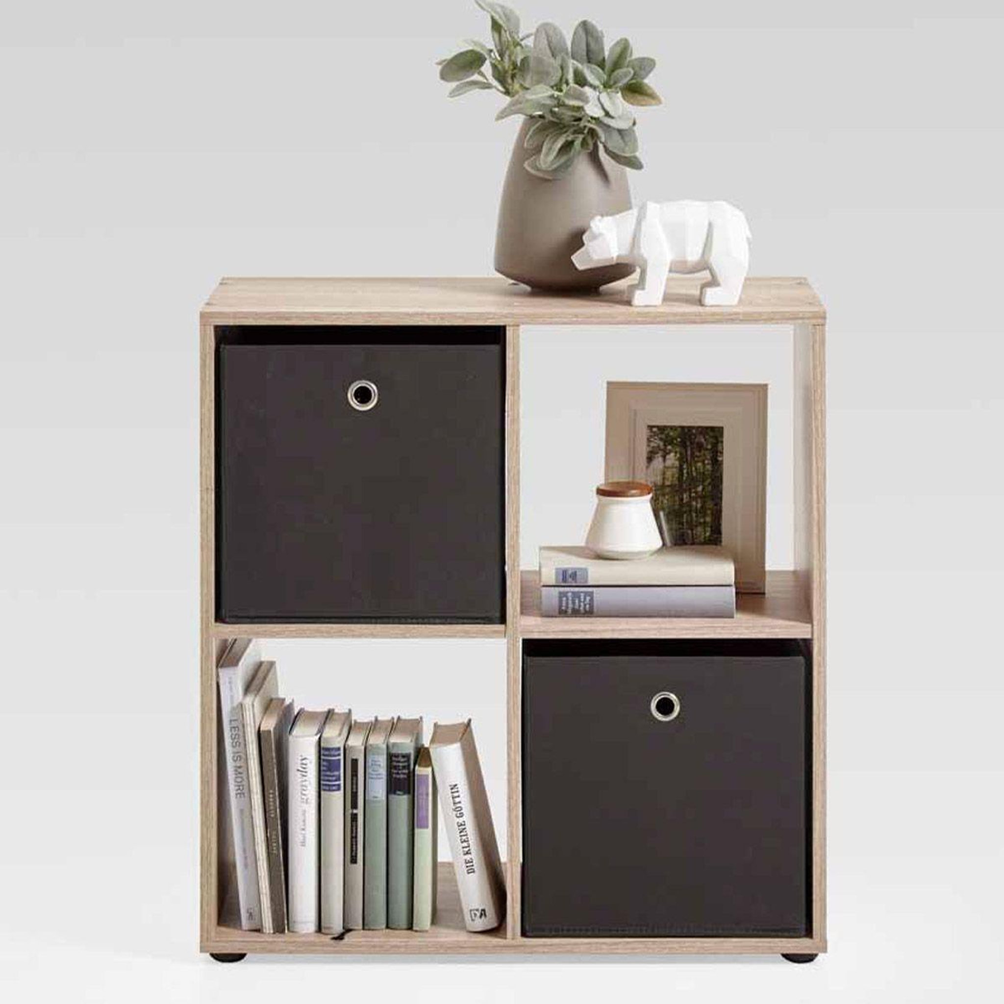 Voir la diapositive 2 : Paris Prix Étagère 4 cases design  gaman  70cm chêne